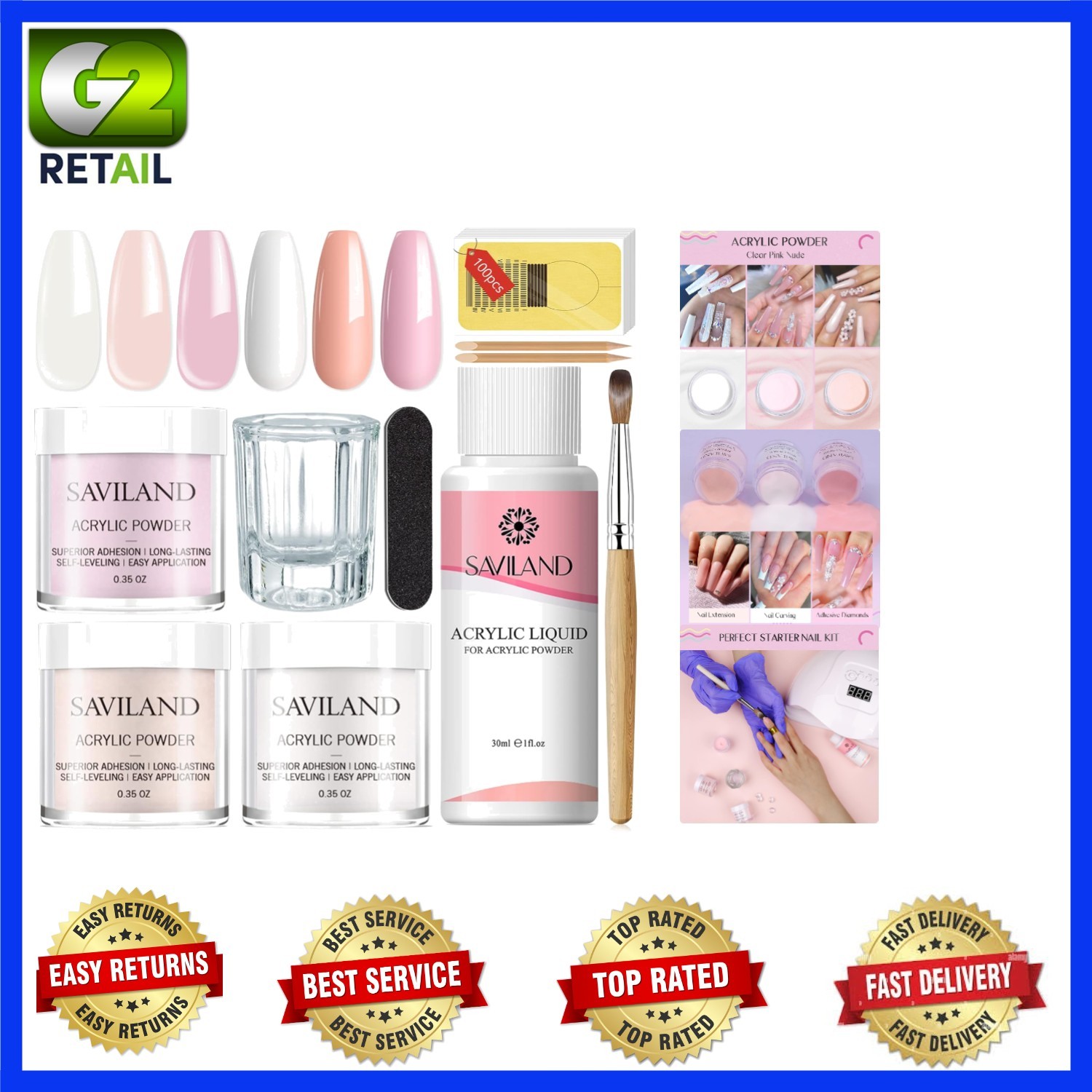 Complete Acrylic Nail Art Kit: Non-Toxic Essentials & Tools for Stunning Nails