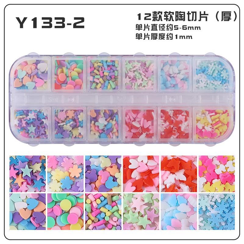 12 Grids Fruit Polymer Clay Slices, Slime Toppings & Nail Art Embellishments DIY