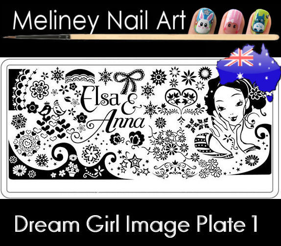 Dream Girl 1 Stamping Nail Art Image Plate Design Rectangle Christmas Snowflake
