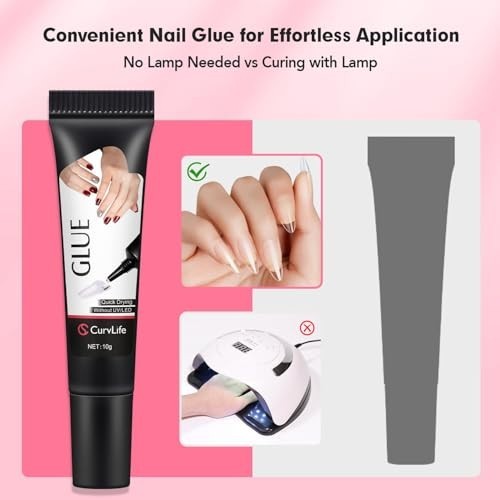 Super Strong 10g Semi Solid Nail Glue – 2pcs Soft Gel for Press-On Nails, No UV,