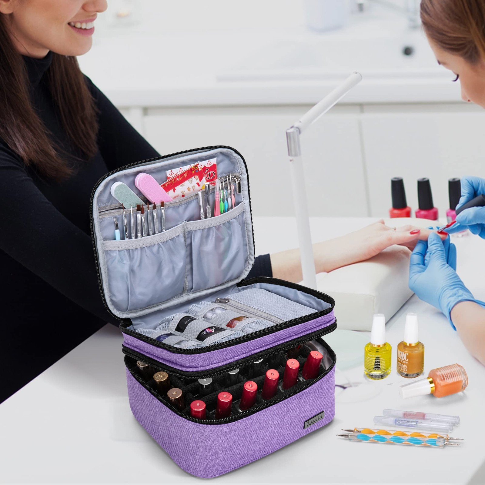 LUXJA Nail Polish Carrying Case – Holds 20 Bottles (15ml – 0.5 fl.oz), Portab…