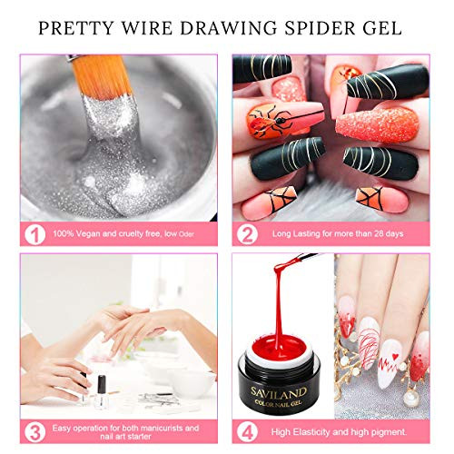6 Colors Spider Gel, New Upgraded Matrix Gel with Gel Paint Design Nail Set-2