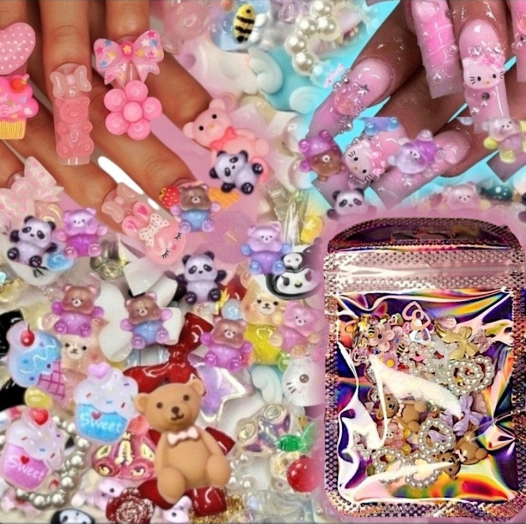 30 pcs Nail Charms 3D DIY Arts and Crafts