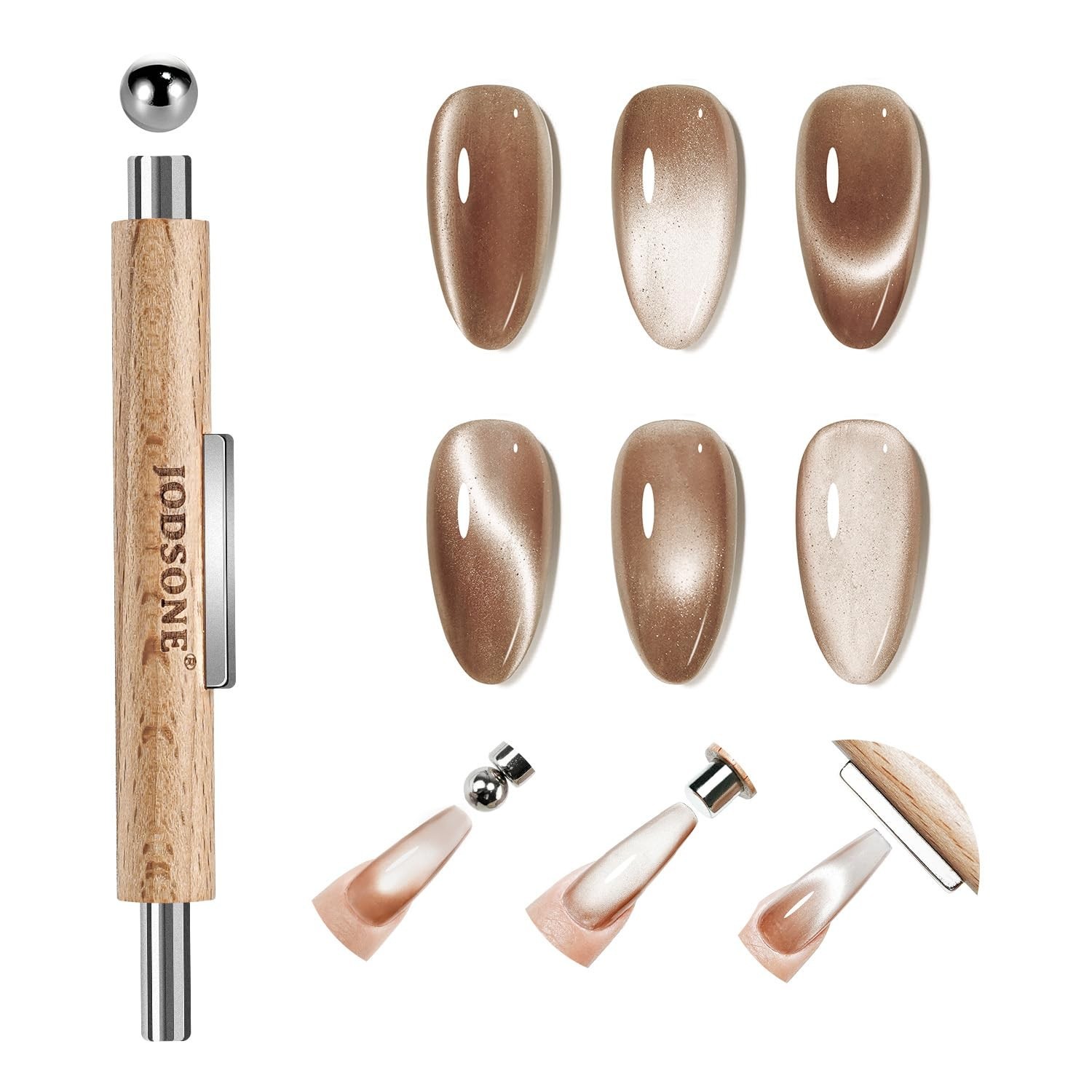 3-in-1 Cat Eye Magnet for Nails, Cylindrical & Square Magnets Nail Art Pens,M…
