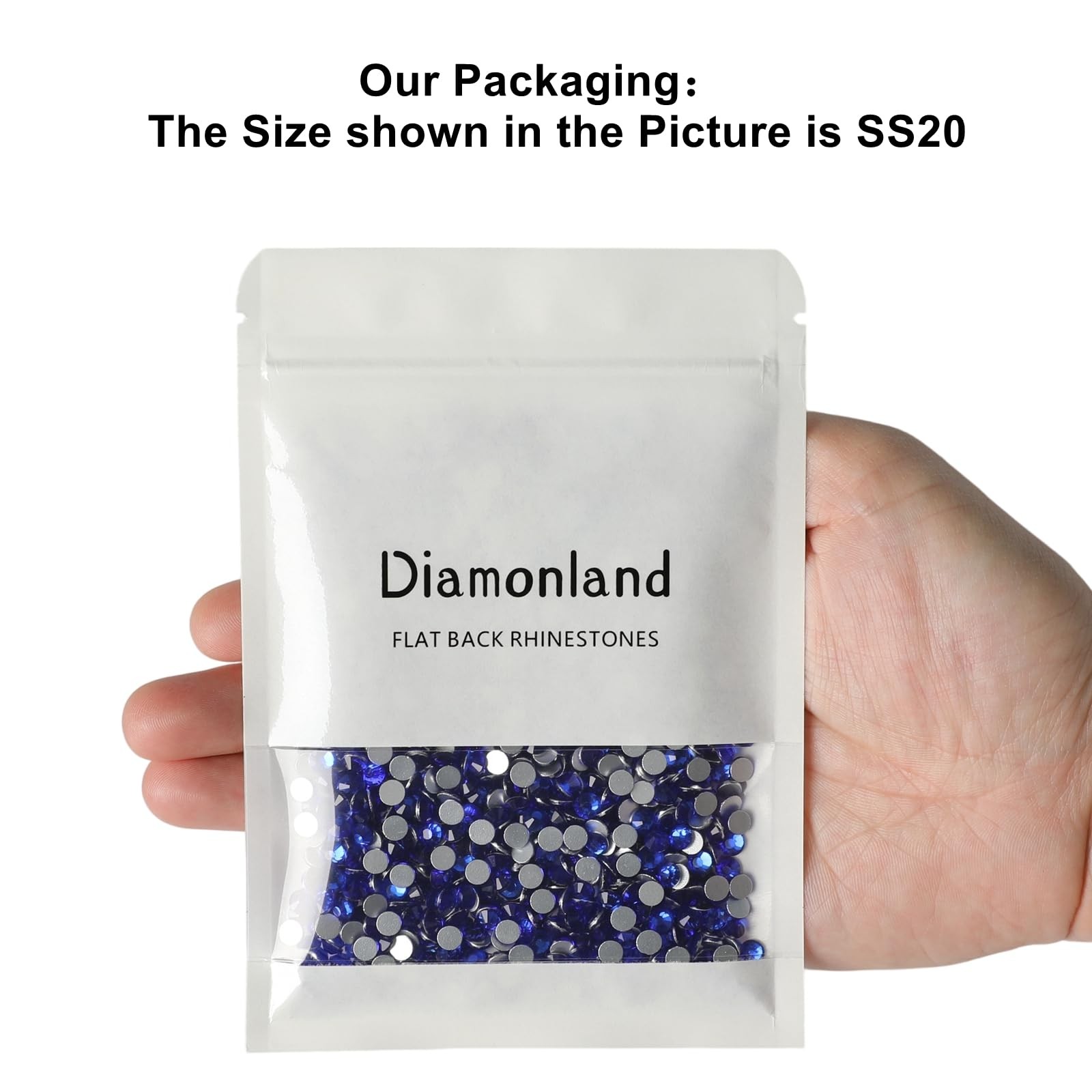 Diamonland Flatback Glass Crystal Rhinestones Rounds Gems for Bedazzling Nail…