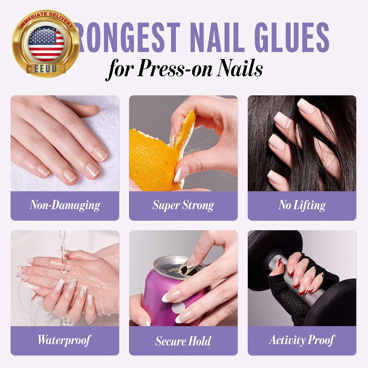 Powerflex Precision Nail Glue for Press Ons, Kits, Tips & Wraps, 0.10 Oz, Ultra