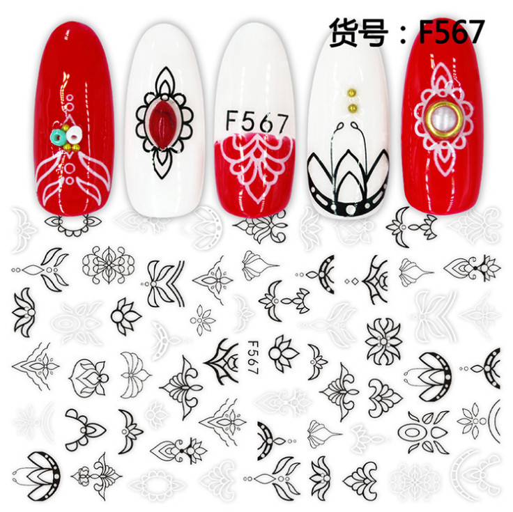 Nail Stickers Art Adhesive Decal DIY Waterproof 3D Butterfly Heart Letters NS3