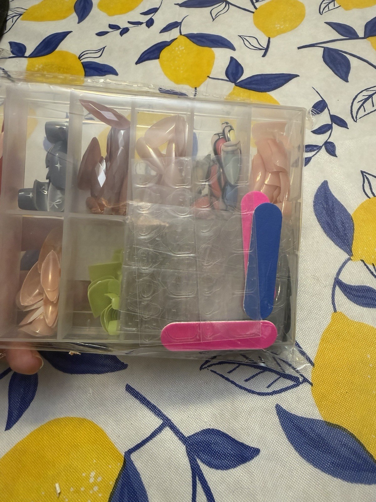 Nail Art Full Cover Cherry Nail Tips Multicolor Shiny Plastic Set w/ Box