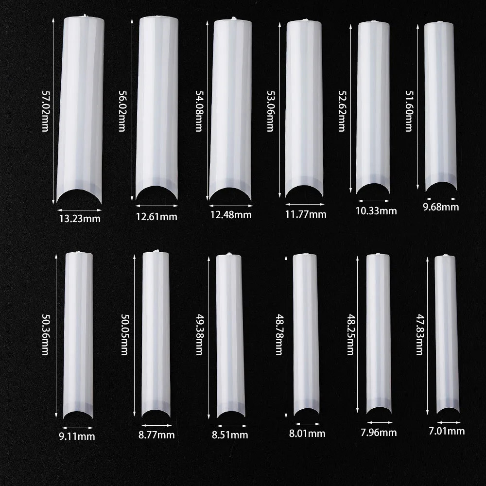 3XL Long Coffin/Square Acrylic False Nail Tip Half Cover C Curved Straight Nail