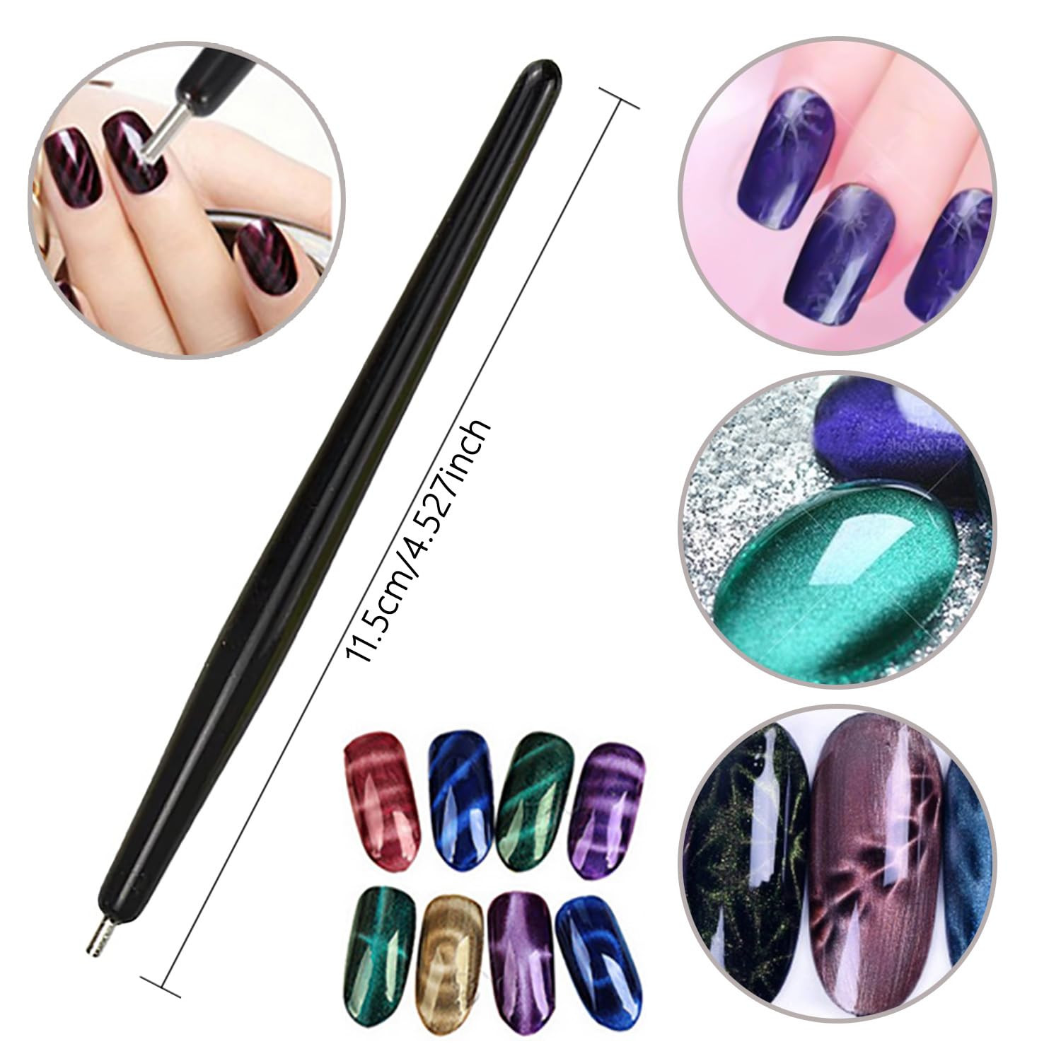 16 Pieces Cat Eye Nail Magnet Tool Set for Nails, Cat Eye Nail Polish Magnet Wan