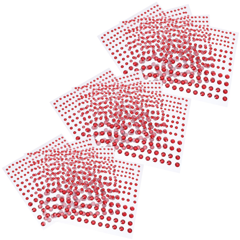 20Pcs Red Acrylic Nail Stickers Durable Self Adhesive Nail Art Decoration