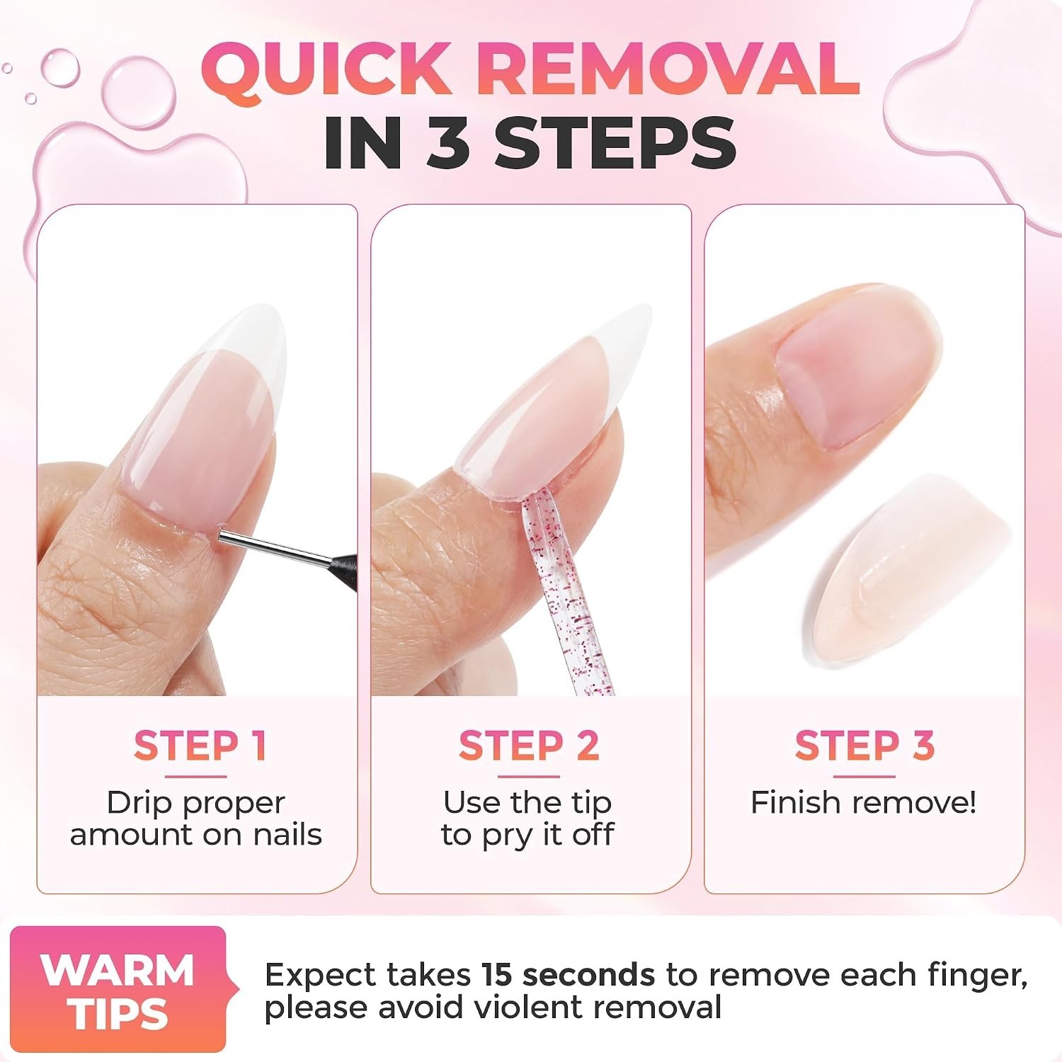 Multi-Functional Nail Glue Remover Kit – 20ml x 2 with Precision Crystal Stick