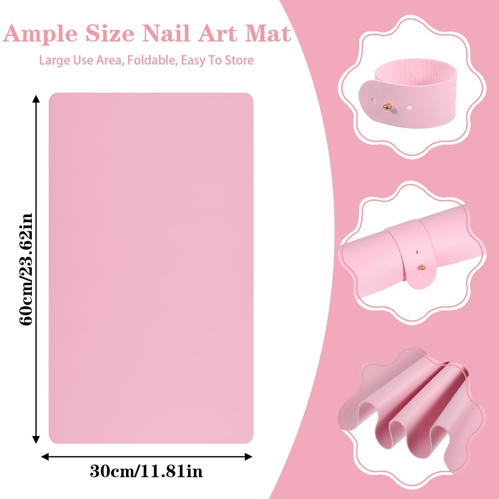1 Pcs Manicure Table Mat Nail Mat Nail Desk Mats Foldable Art Table Desk Mats…