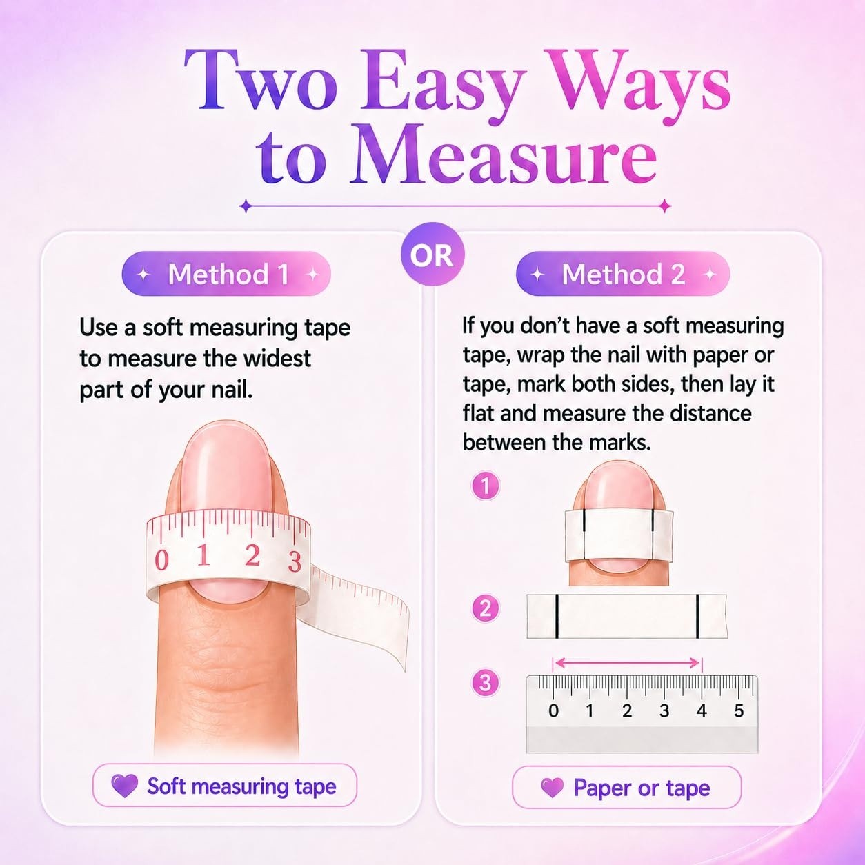 Medium Square Press On Nails Pink White French Glitter Rhinestone Fake Nails