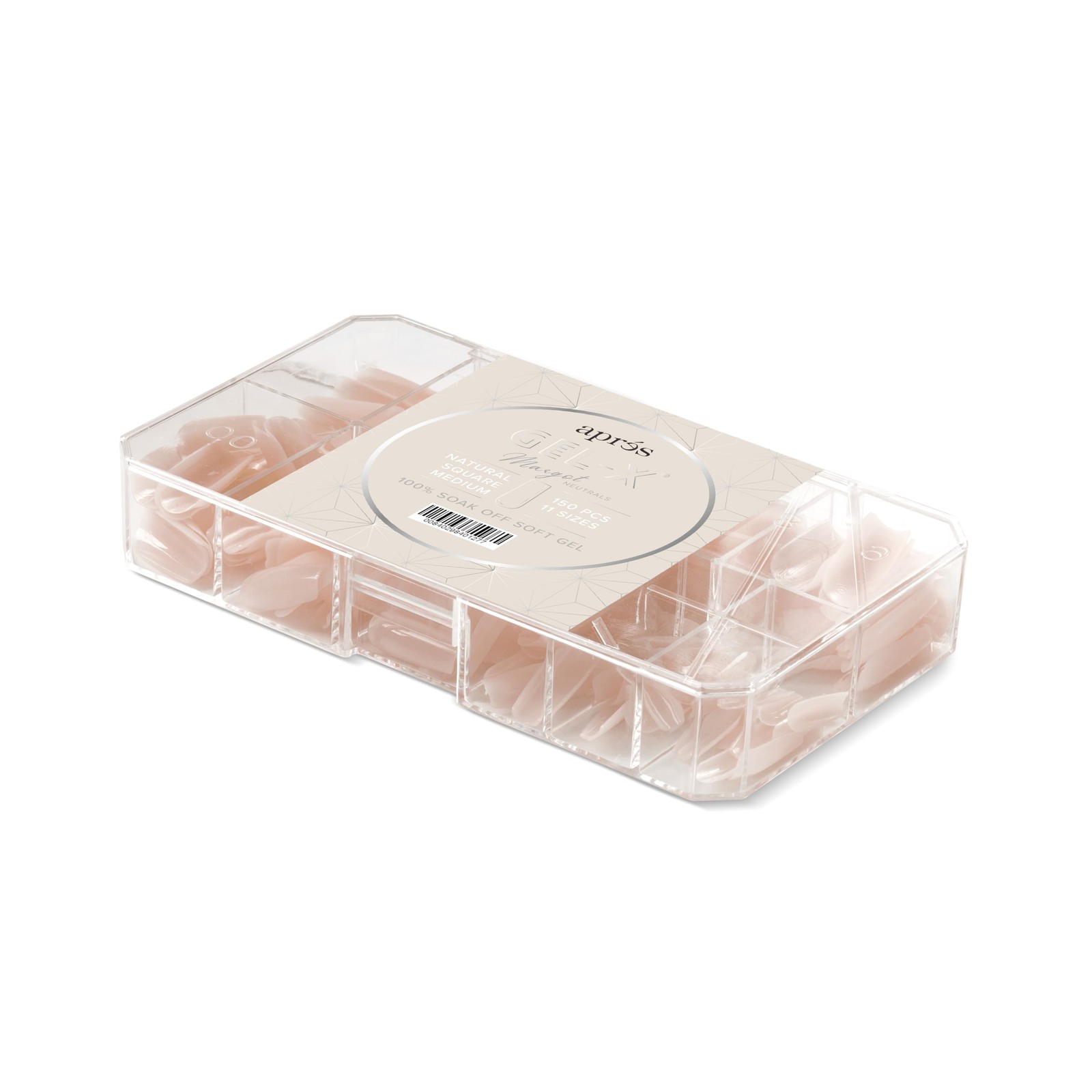 Natural Gel X Nail Tips 150 Pack Medium Square Tips In Neutrals Shades