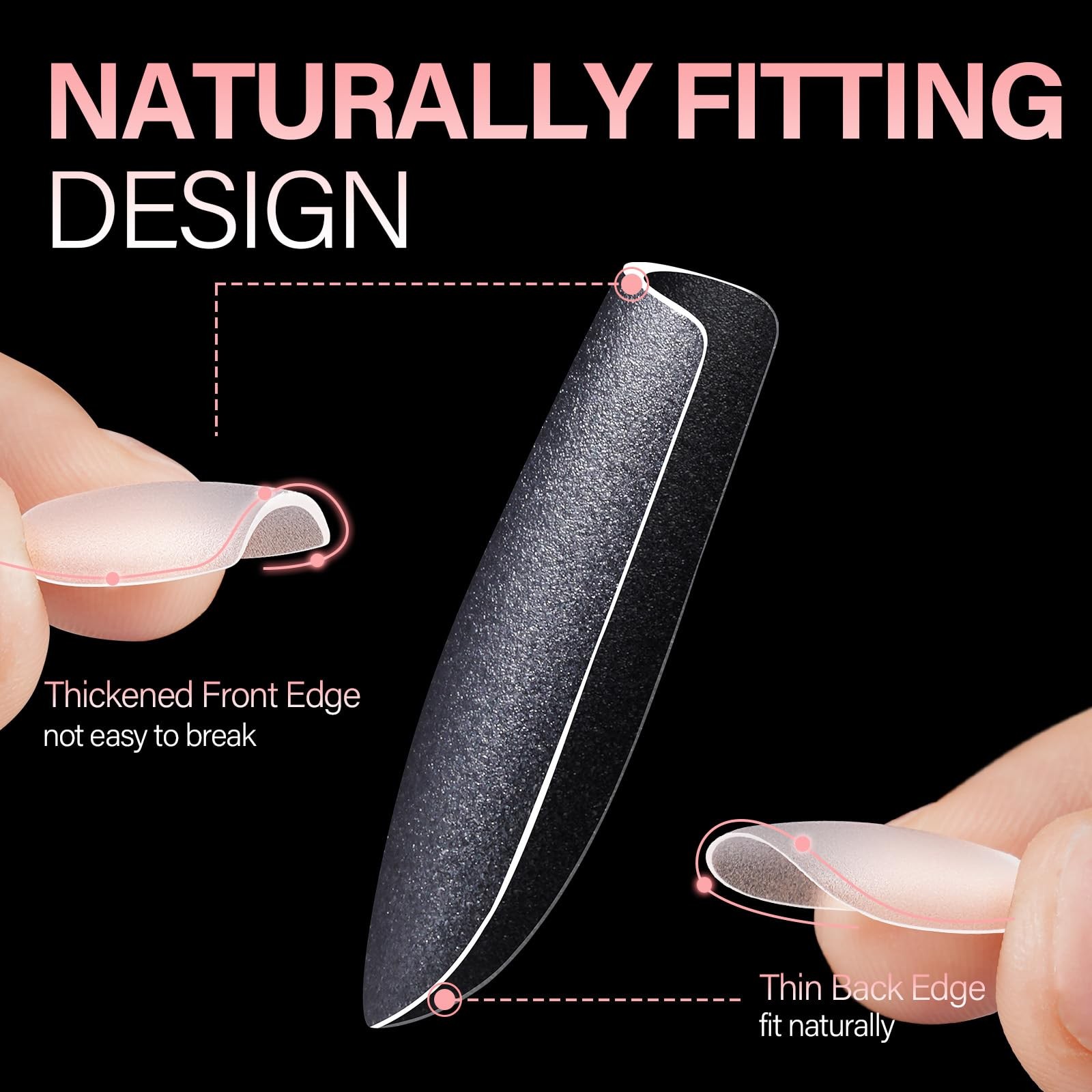 AILLSA Short Square Nail Tips 450PCS Acrylic gel Full Large,