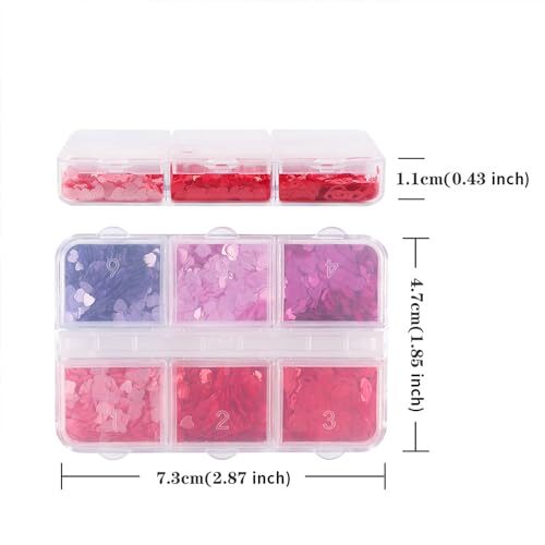 Valentine’s Day Love Heart Nail Sequins Holographic Valentine’s Day Design 562