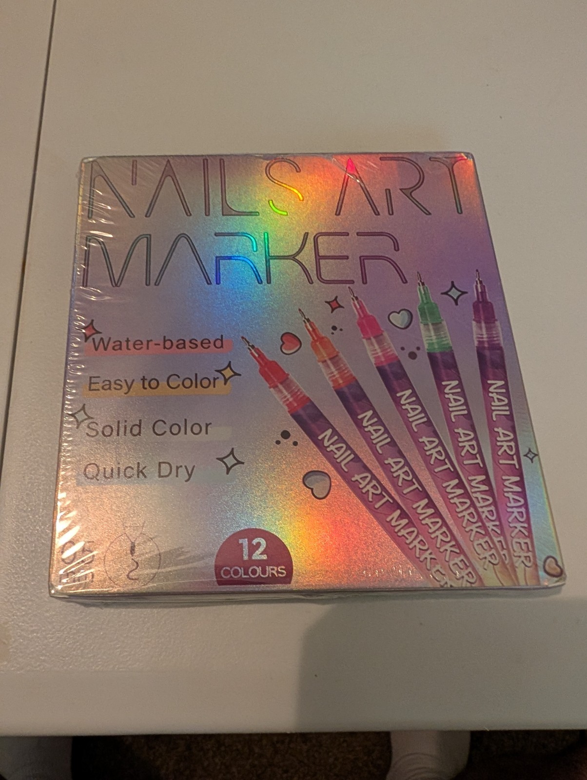 12 Color Nail Art Pens, 0.5mm Nail Polish Marker Set, Drawing Painting Point