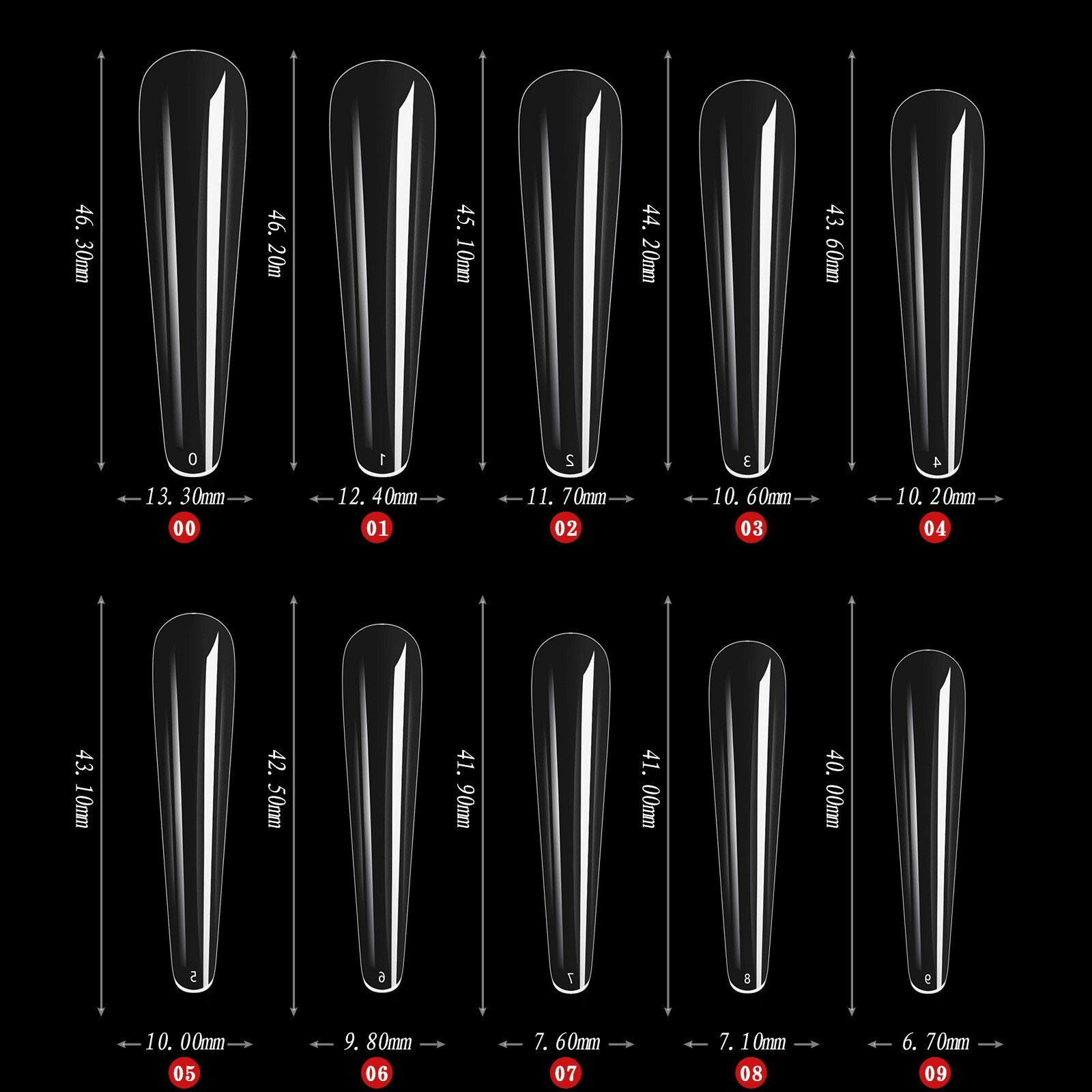 300 Pcs Stiletto Rhombus False Nail Tips XXXL Full Cover Artificial Nails DIY