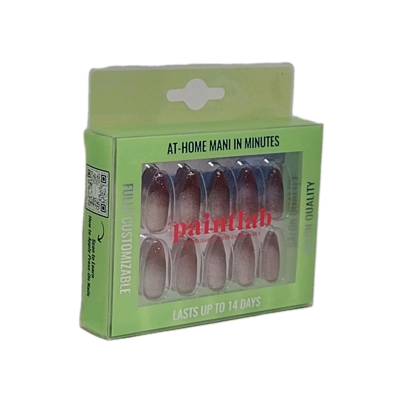 PaintLab 30pc Reusable Long Lasting GEL PRESS ON NAILS Medium Almond ROSE GOLD