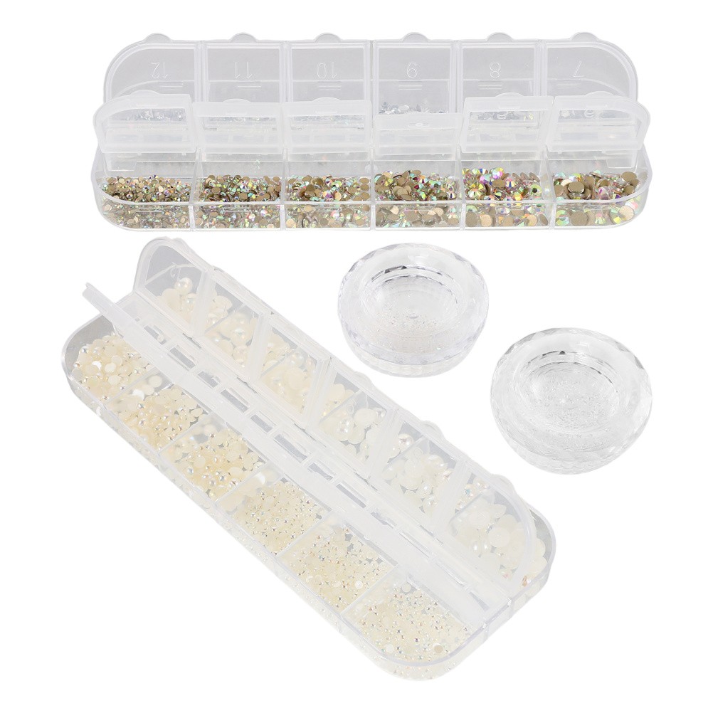 4 Boxes Flatback Ab Crystals Rhinestones Gems For Nail Art And Face Jewels