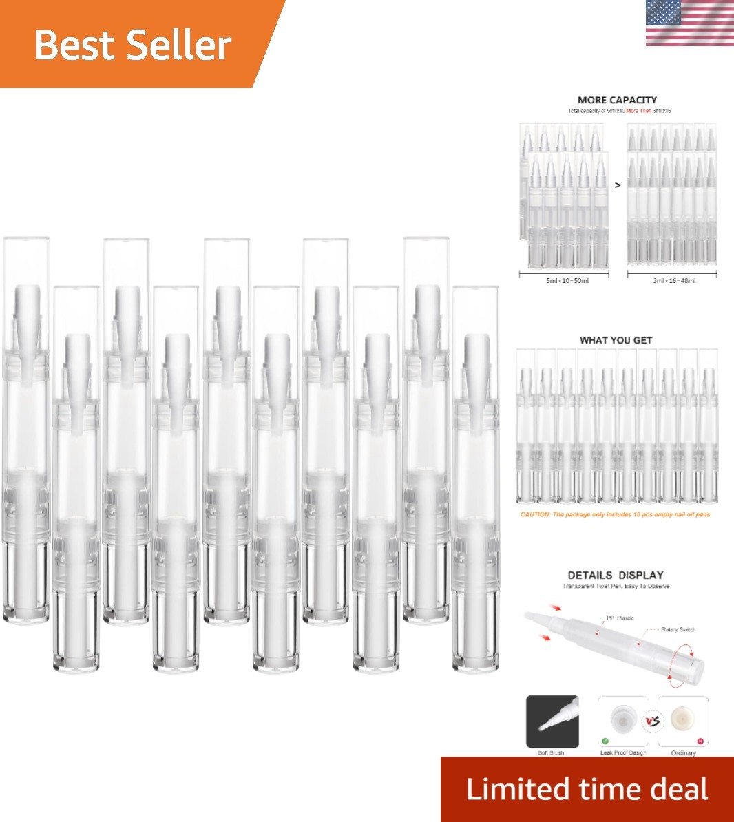 Empty 5ml Cuticle Oil and Eyelash Growth Pens – Ideal for On-the-Go Beauty