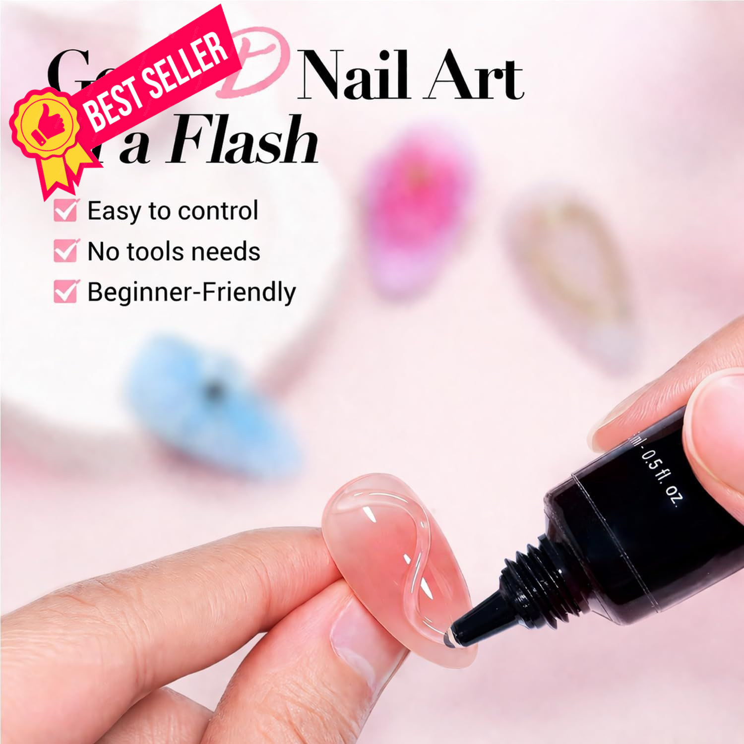 AZUREBEAUTY 3D Gel Nail Art, Sculpting for Molding, Pink