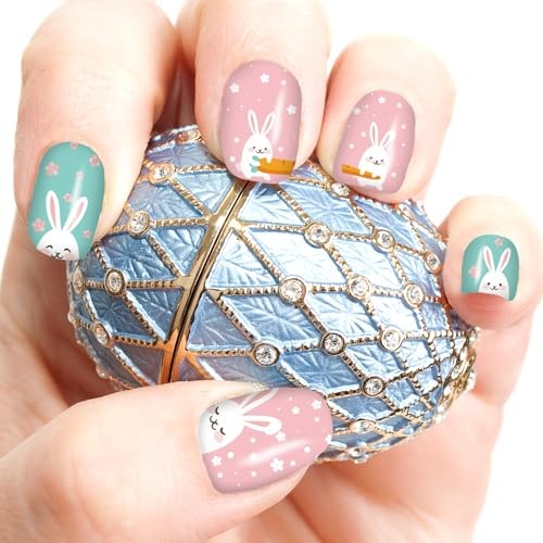 12 Sheets Easter Nail Wraps Full Stickers Nail Polish 12 Sheets, Easter