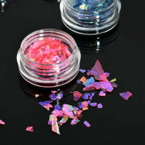 12Colors Acrylic Art Ice Shell Mylar Manicure Glitter Paper Decoration Foil Nail