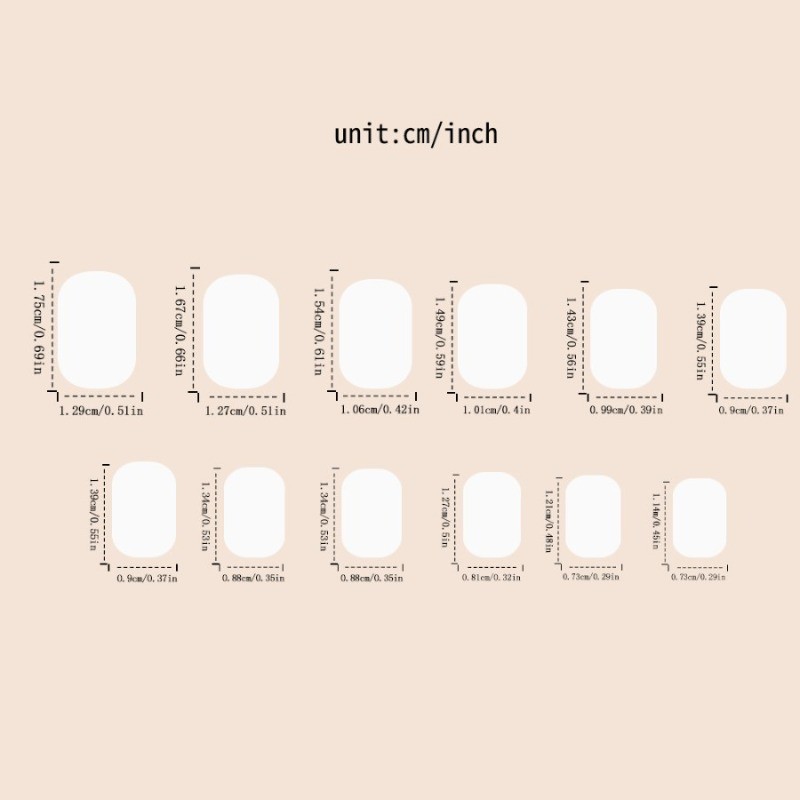48PCS Short Square Brown Heart-shaped Reusable Brown Beige Fake Nail Art