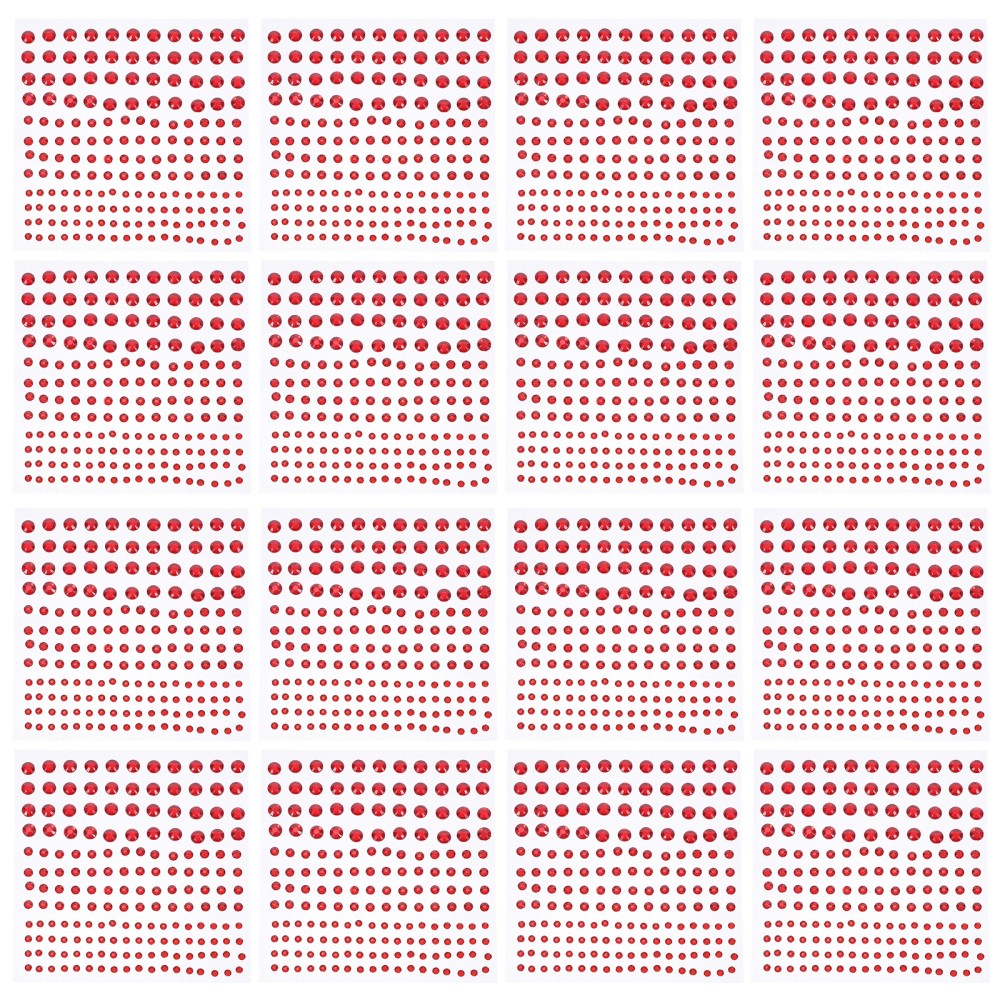 20Pcs Durable Red Acrylic Nail Stickers Self Adhesive Flatback Charms
