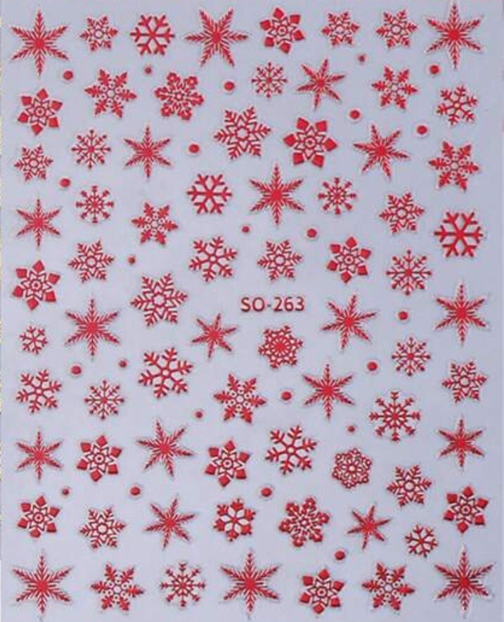 Snowflake Nail Art Stickers Festive Metallic Holographic Xmas Christmas Laser SO