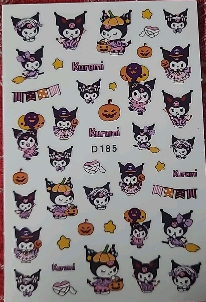 Kuromi Hello Kitty Spooky Fun Halloween, Fun Nail Art Stickers