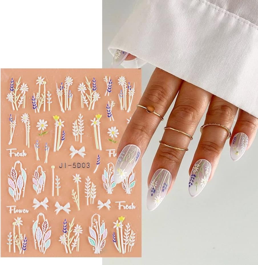 Waterproof 3D Flower Leaves Nail Stickers – Perfect Gift for Nail Lovers