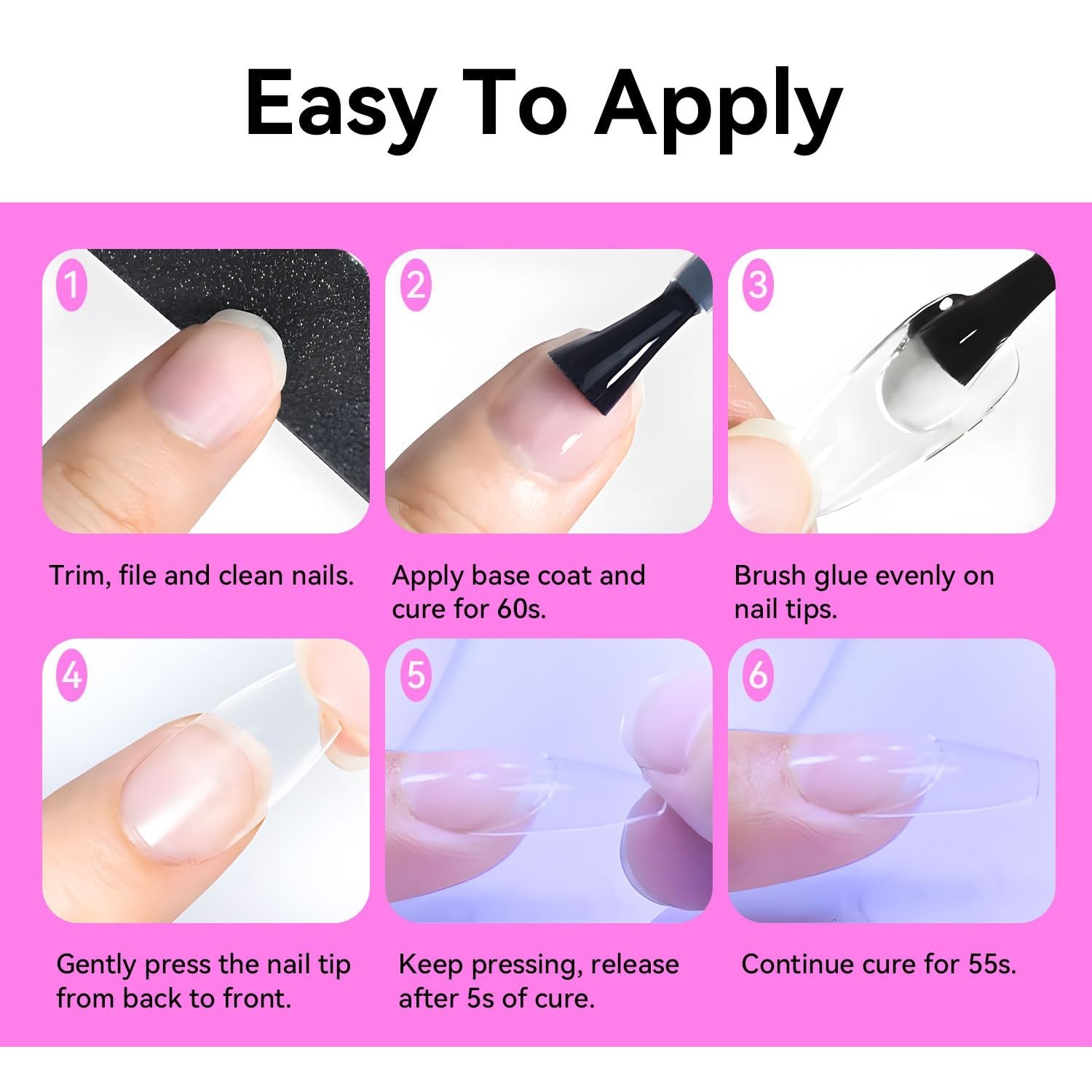 Long-Lasting Nail Glue Gel – 2 Pack for False Nails and Rhinestone Applications
