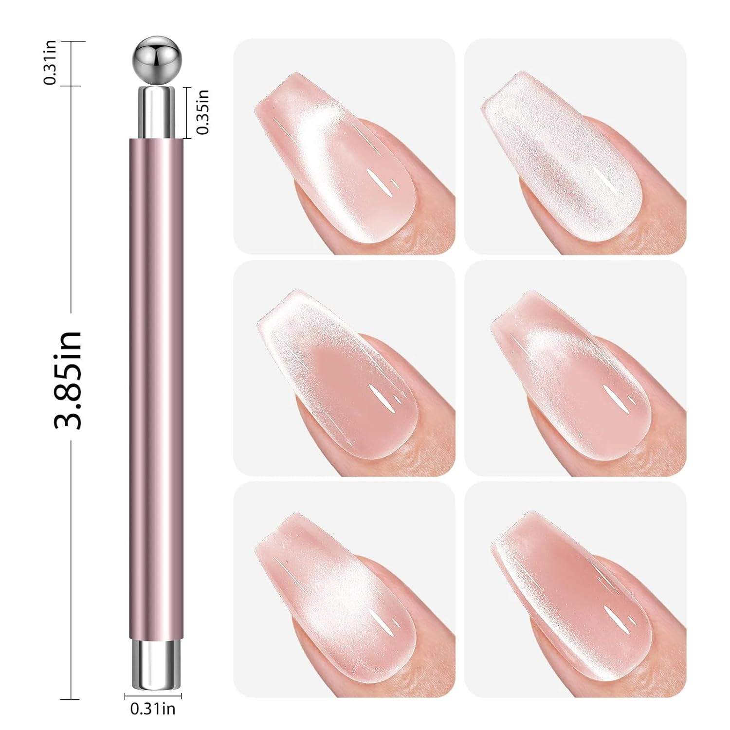 Cat Eye Magnet for Nails, 3 in 1 Cat Eye Nail Magnet Stick Gel Nail Polish Magne