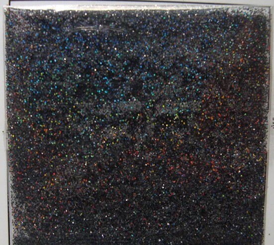 0.2mm Fine Holographic Black/Purple Nail Art Glitter Dust Powder Hexagon Shape