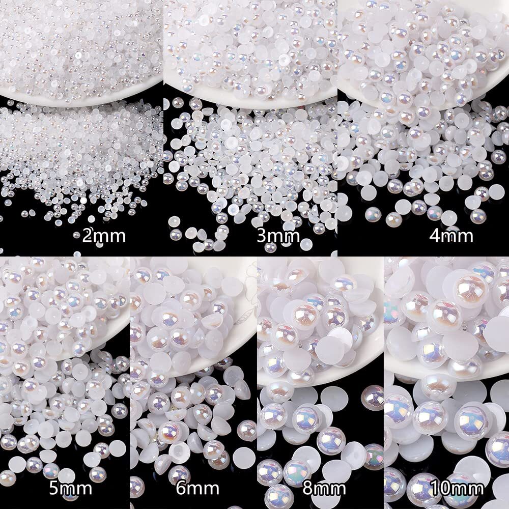 5800 Flat Back Half Round Pearls for Home DIY Nail Art Face Makeup Crafts
