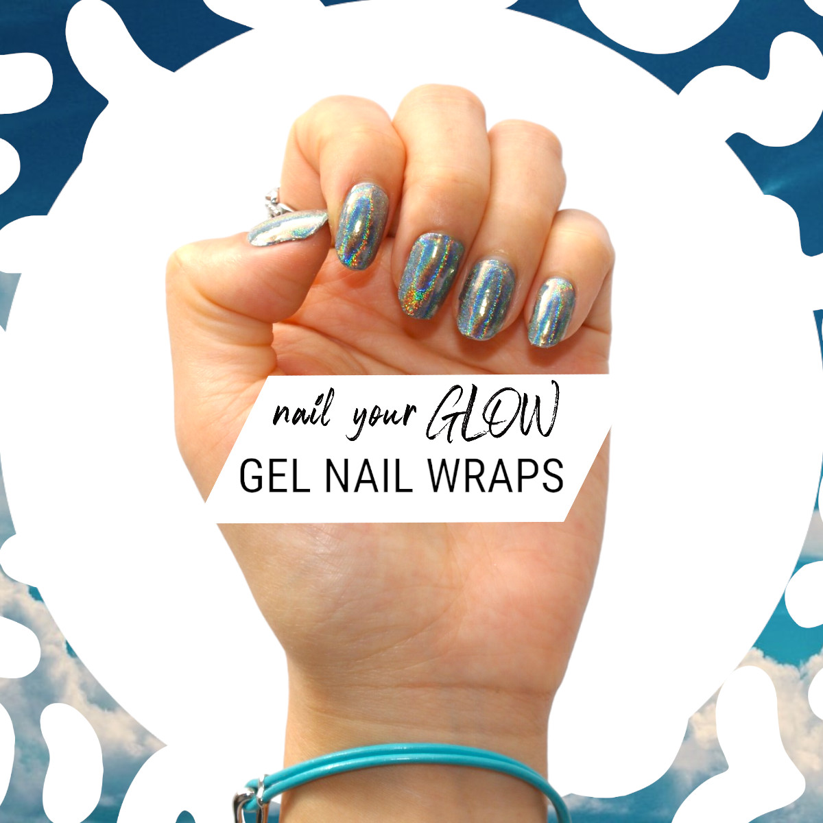 20 Gel Nail Wrap Stickers, Shimmer Sparkly, Semi Cured UV/LED, Nail Art Design