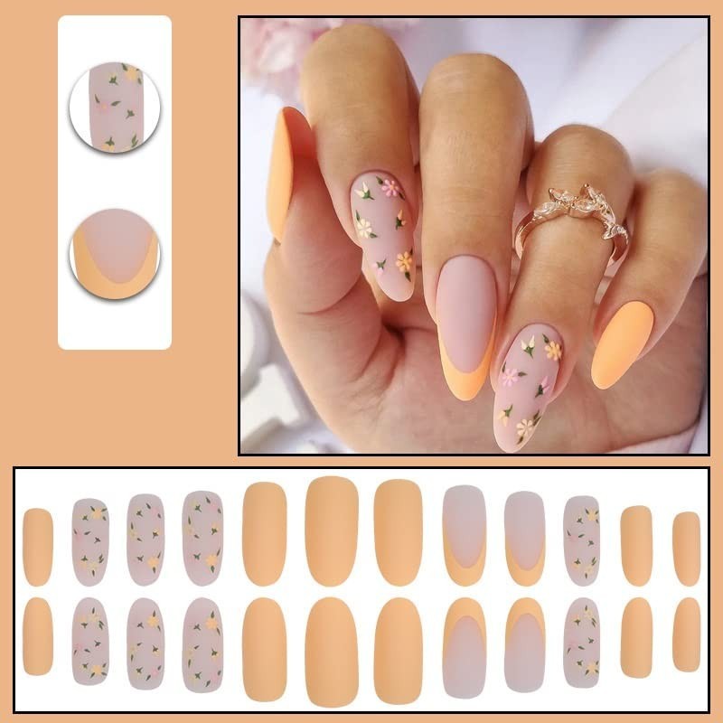 Secret Lives Acrylic Premium Reusable Artificial Fake False Press on Nails Matte