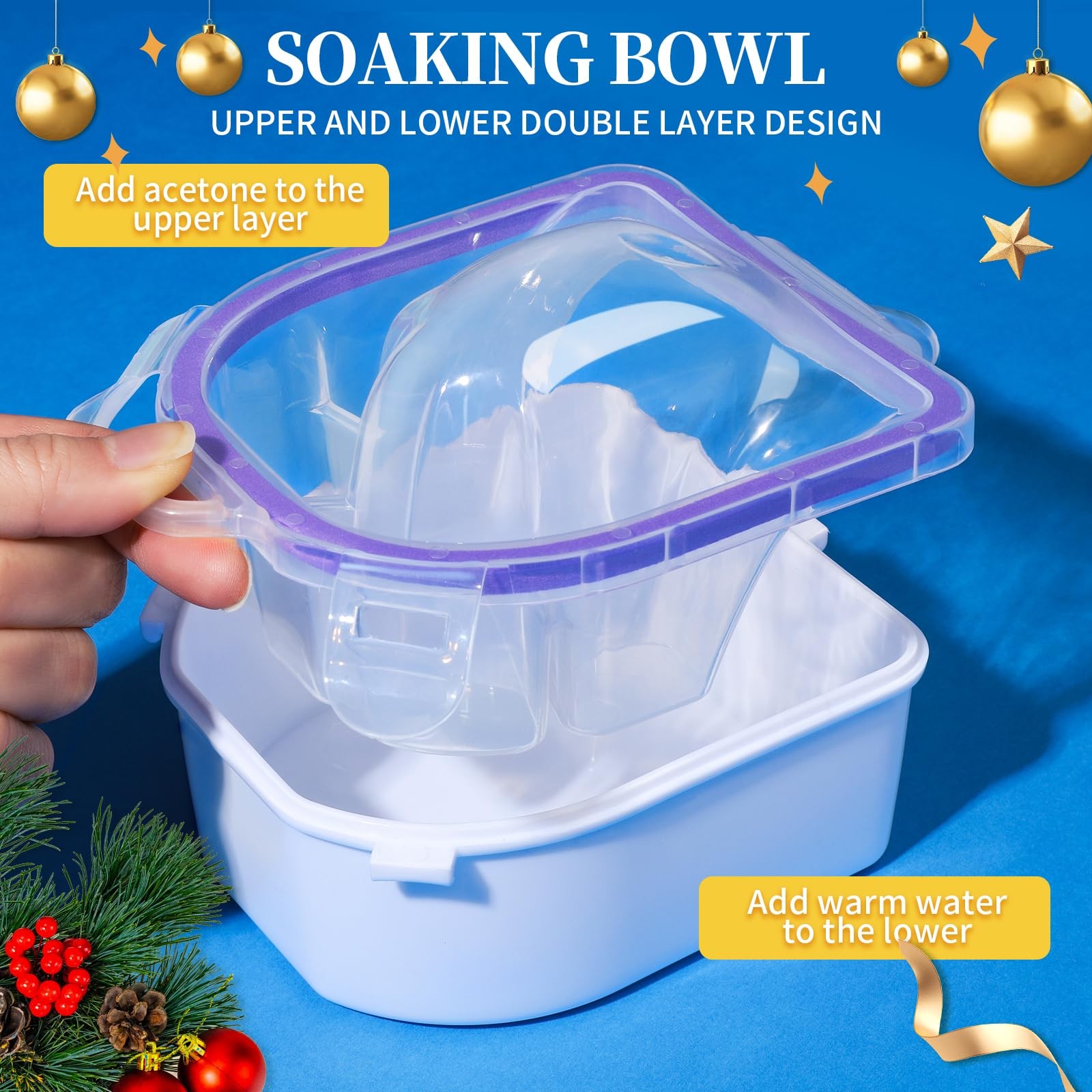 Teenitor Soak Off Bowl Nail Soaking 8 Piece Set, Yellow / Pink / Purple