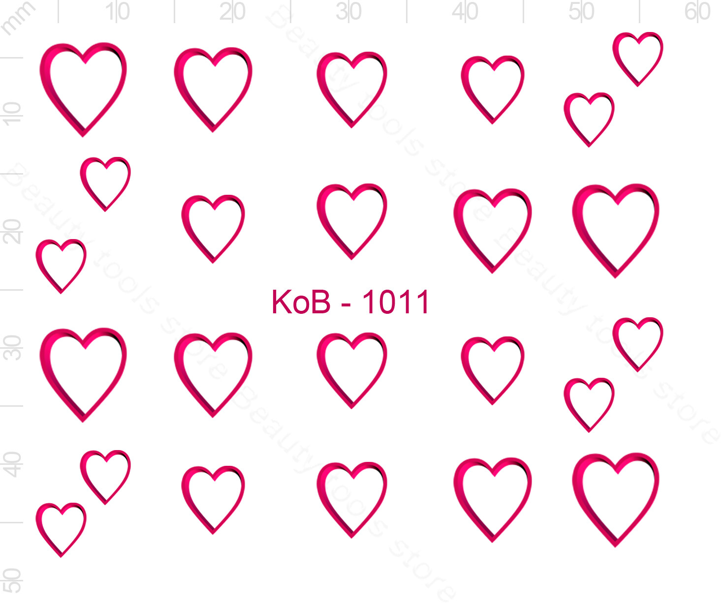 Nail Art Water Transfer Sticker Decal Stickers Pretty 3D Heart Rose Red KoB-1011