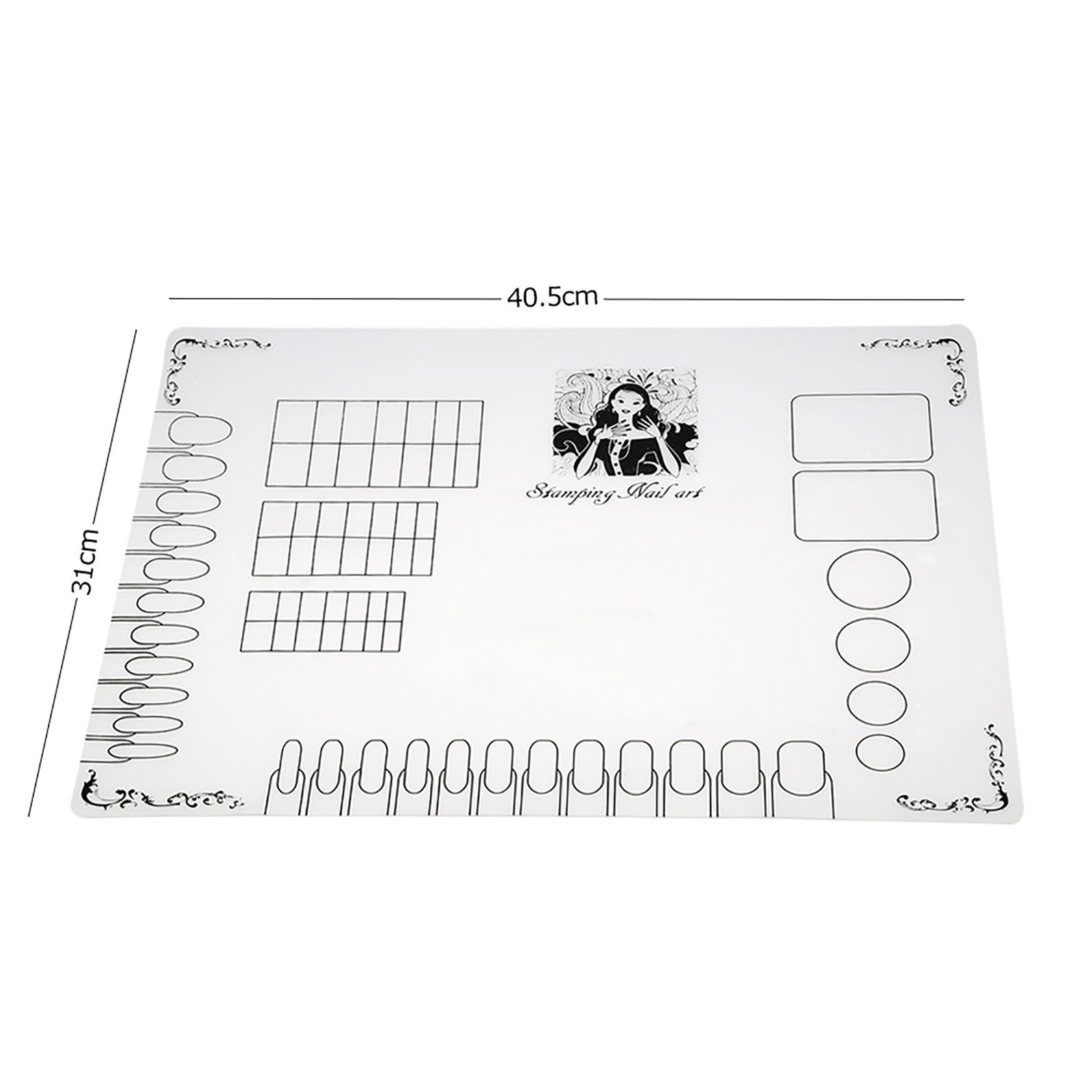 1-Nail Art Manicure Silicone Mat Foldable Washable Soft Table Cover Pad For NHTA
