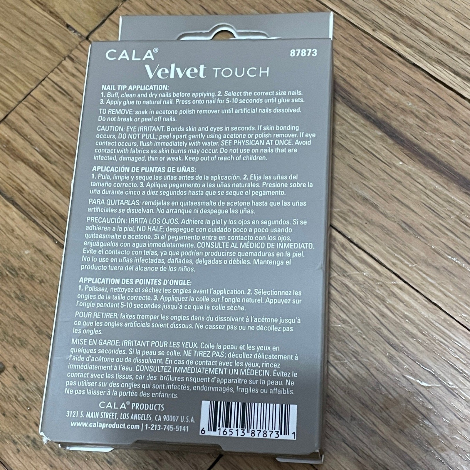 CALA Velvet Touch Magnetic Powder Finish Medium Coffin Press On Nails 24 Count