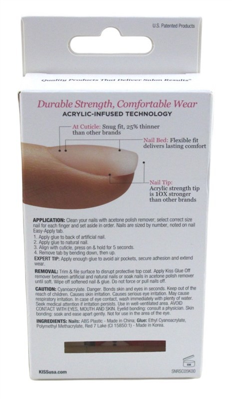 (2 PACK) Kiss Salon Acrylic Natural 28 Count Real Short Nude