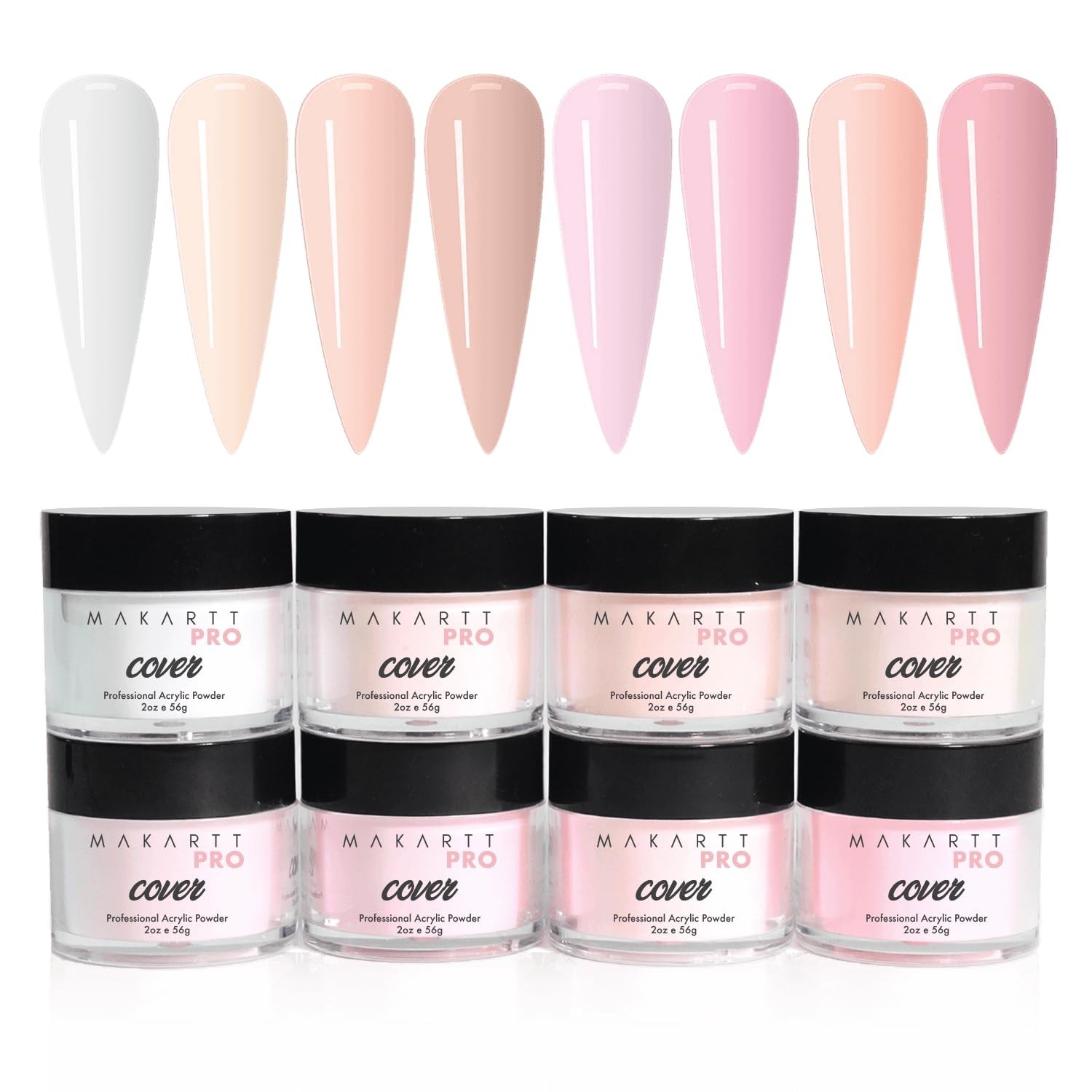 Long-Lasting Acrylic Powder Collection, 8 Colors
