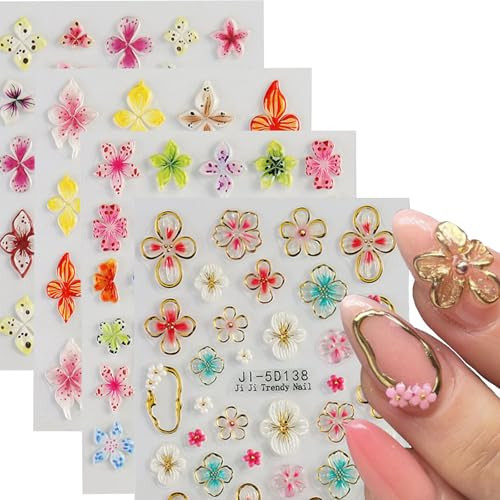 Stickers para Uñas Nail Stickers Self-Adhesive Sticker para Uñas Colorful 3D