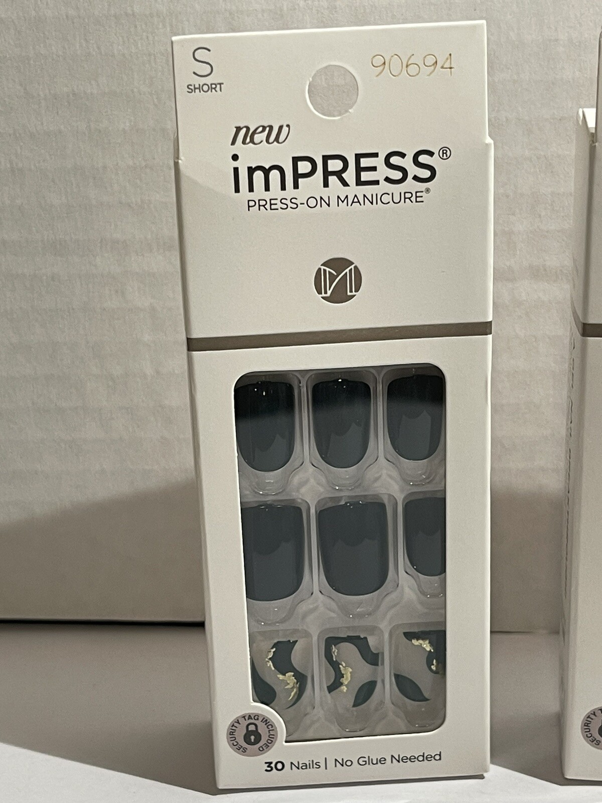 SET OF 2 Kiss Impress NAIL, SHORT, PRESS-ON MANICURE : Flawless, Eternity, 90694