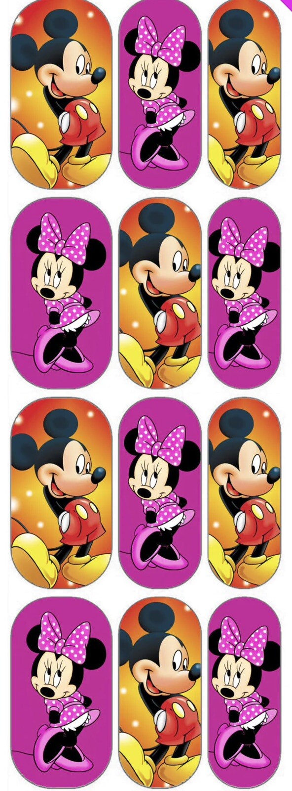 Mickey & Minnie Mouse Disney cartoon Nail Decals nail wraps Transfer Stickers