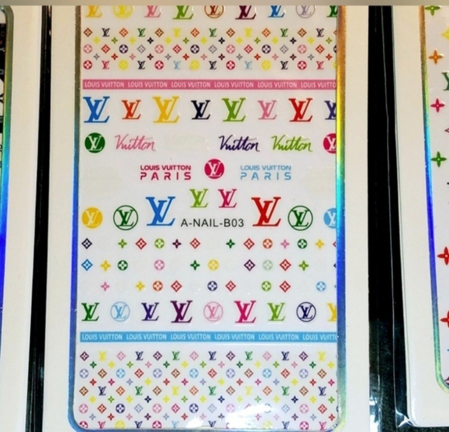 NWT NAIL ART DESIGN SELF-SEAL STICKERS N°021: MULTICOLORED PASTELS!